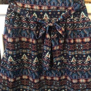 Boho Print Jewel Tone Skirt EUC Size L